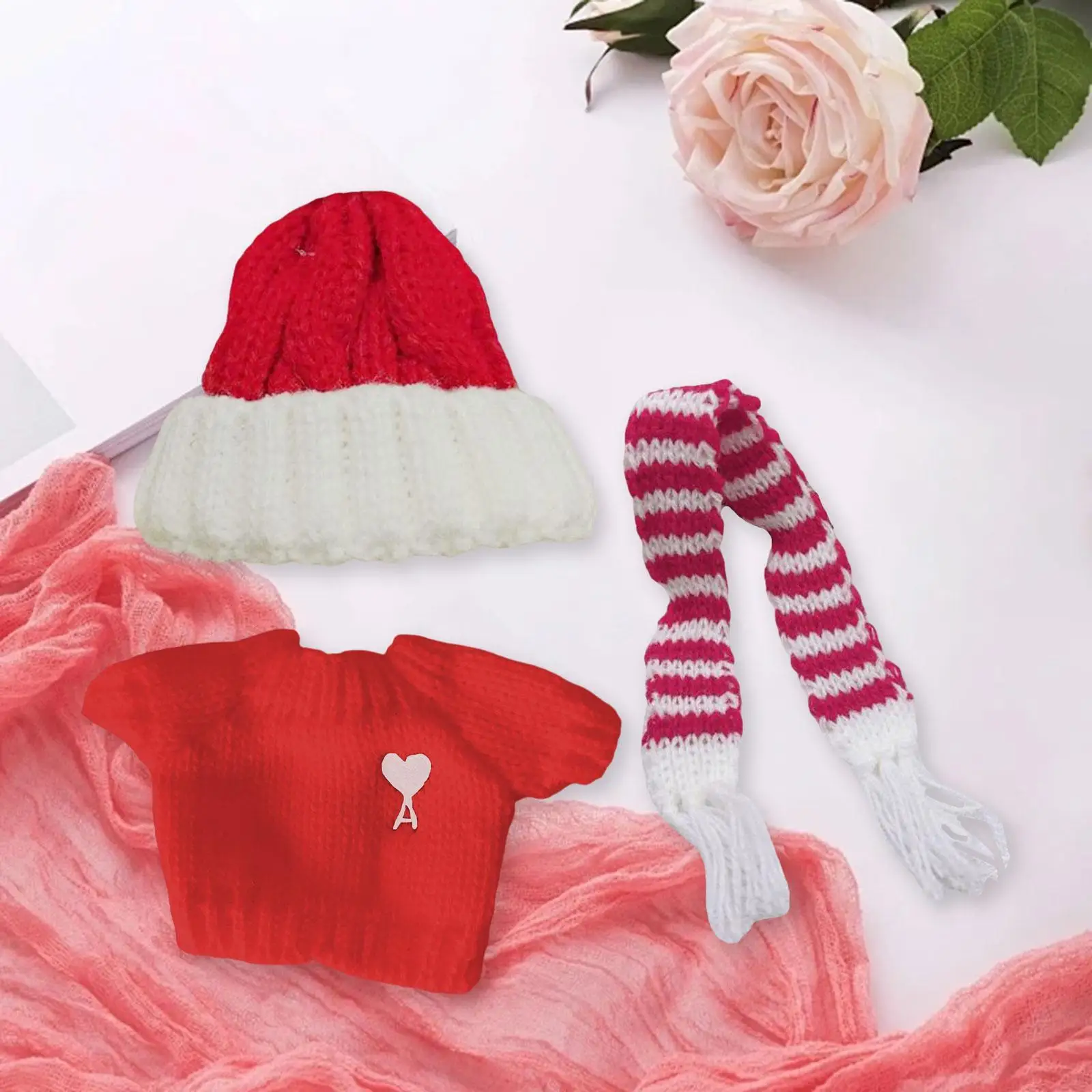 

Кукольный свитер, комплект одежды, милый кукольный костюм, шарф, шляпа, костюмы, подарок на Рождество, день рождения, свитер, шарф, шляпа, комплект, наряды для куклы