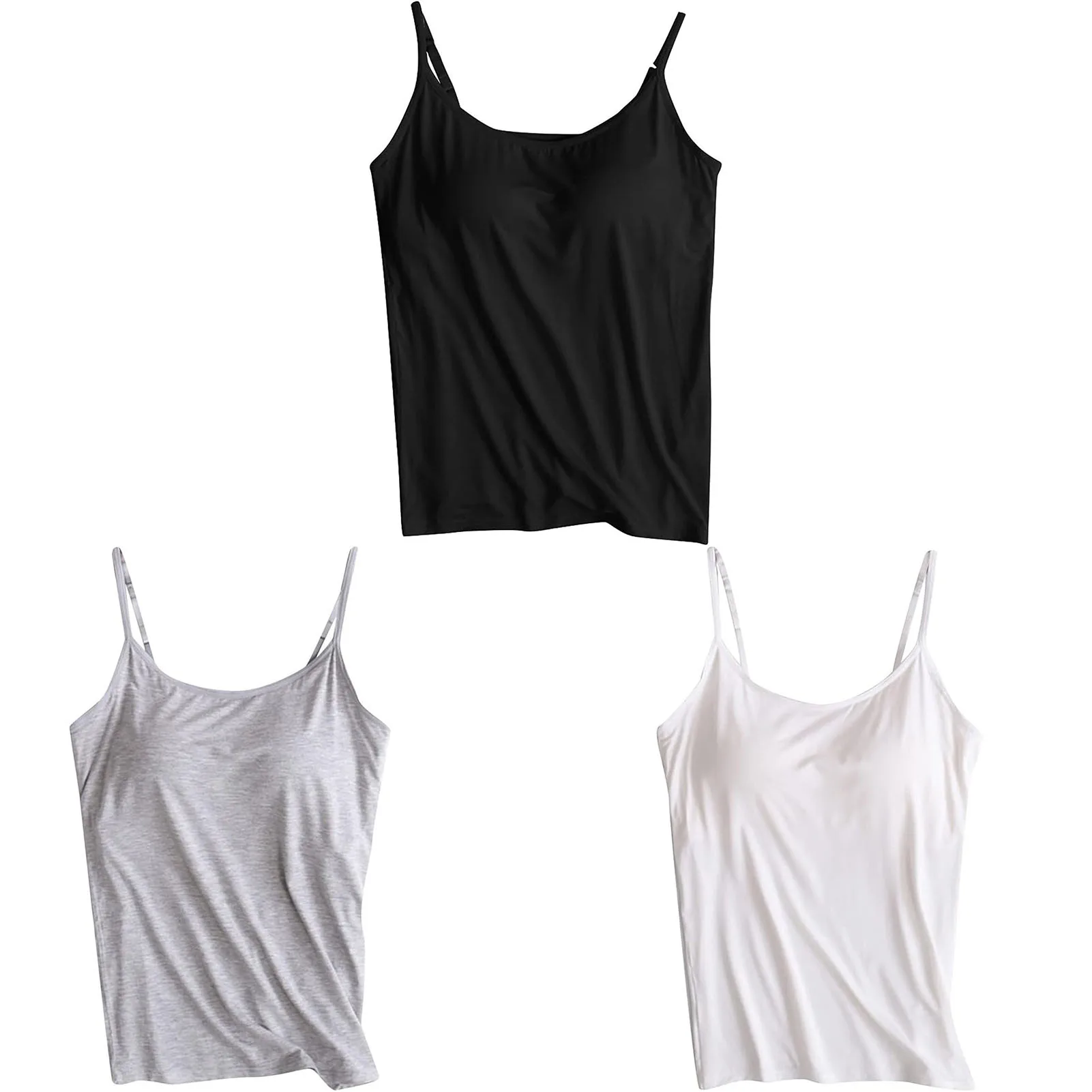 Women Tank Tops with Padded Shelf Bra Wireless Sleeveless Base Casual Vest Gift for Christmas Birthday New Year