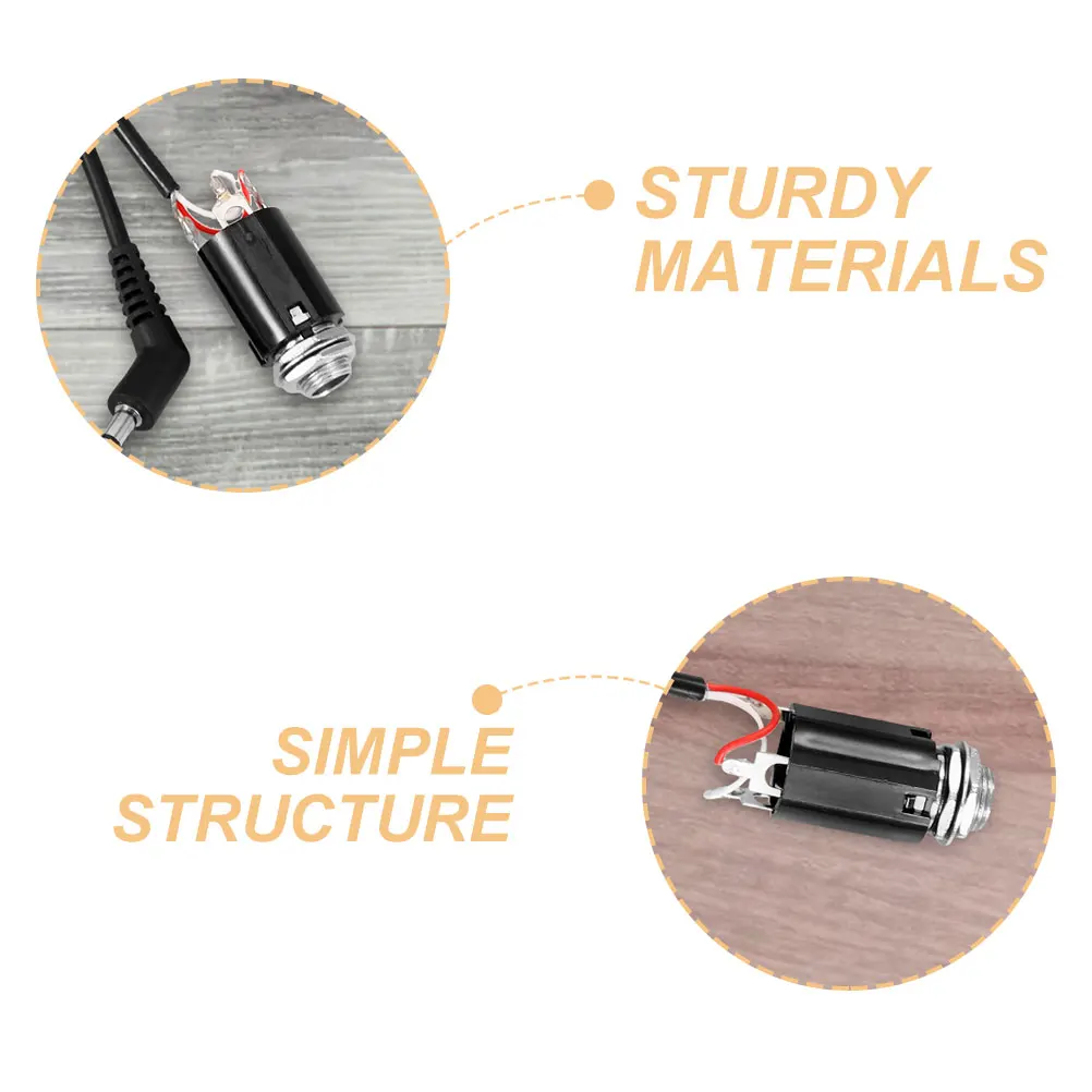 

5Pcs Electric Guitar Jack Sockets 6.35mm Metal Parts Durable Replacement Accessory Electric Guitar Jacks Metal Jack Socket