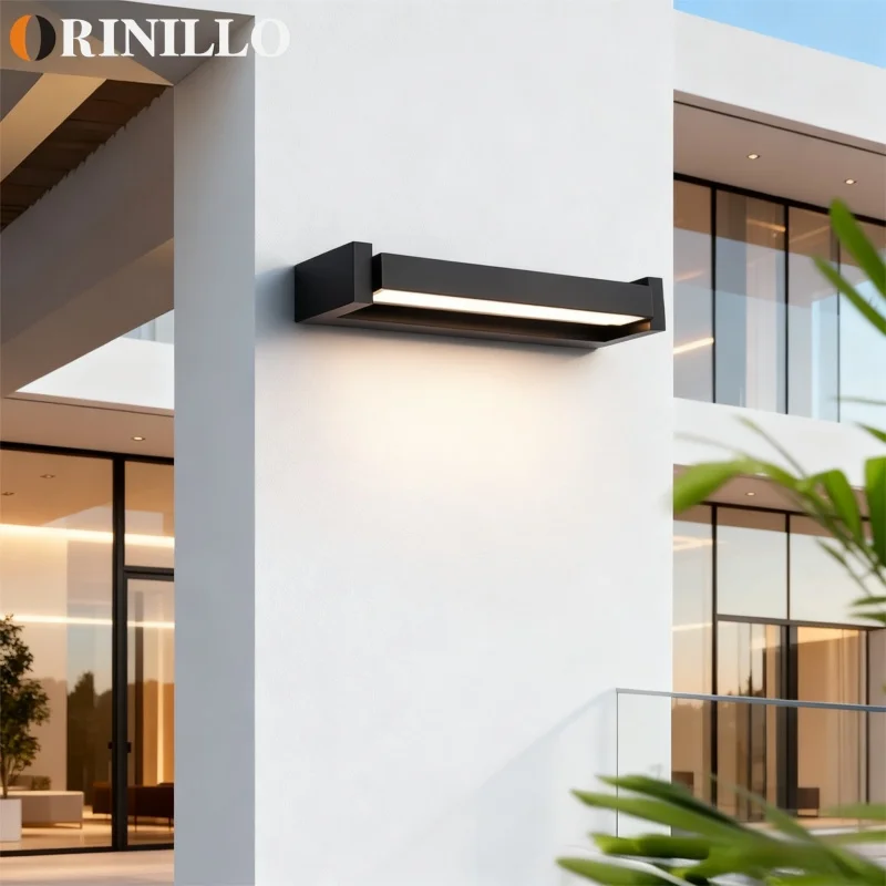 

Outdoor rotating wall lamp, modern and simple long LED strip, front wall, courtyard villa lamp