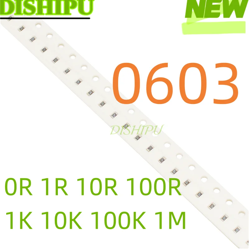 

100PCS 0603 0R 1R 10R 100R 1K 10K 100K 1M 0603 Chip resistance component 0 OHM