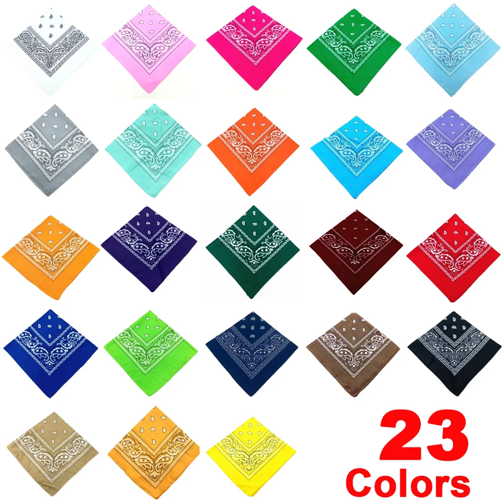 Fashion Bandana Kerchief Head Square Scarves Print Handkerchief Woman Man Hair Band Neck Scarf Sports Headwear Wrap Head Scarf