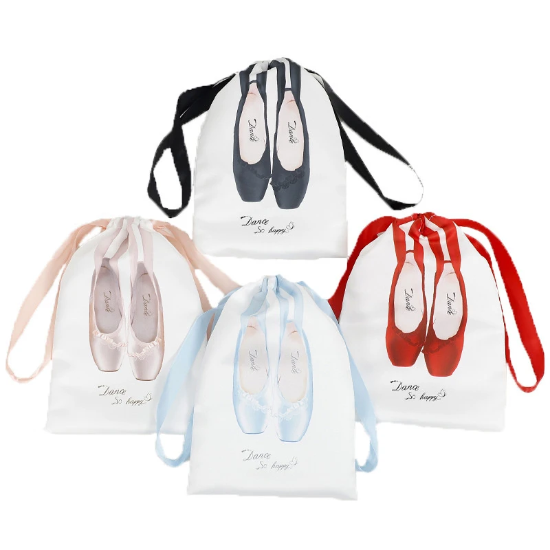 1PC Drawstring Bag For Ballet Shoes .Satin Fabric Dance Shoe Organizer Bag.Ballet Shoe Dust Cover