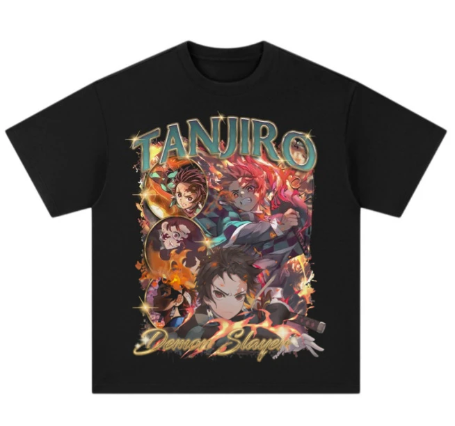 

Новинка 2025, стильная мужская и женская рубашка с короткими рукавами в стиле аниме «Убийца демонов» и принтом Tanjiro Nezuko, одежда в стиле аниме
