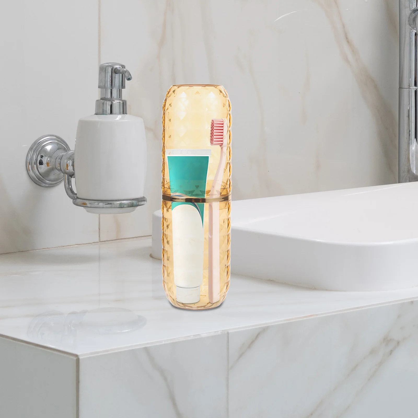 

Portable Travel Toothbrush Case Holder Lightweight Durable Plastic Toothbrush Cup Holder for Camping Outdoor Bathroom Storage