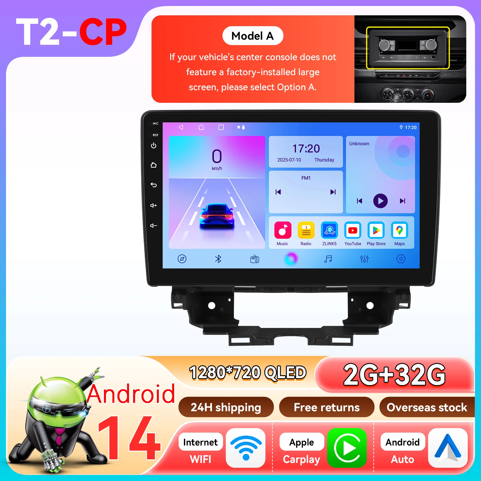 Hizpo 10.1 inch Carplay autoradio voor Renault Kangoo 2019 - 2025 multimediaspeler GPS navigatie stereo 2din Android Auto DSP head unit autoradio
