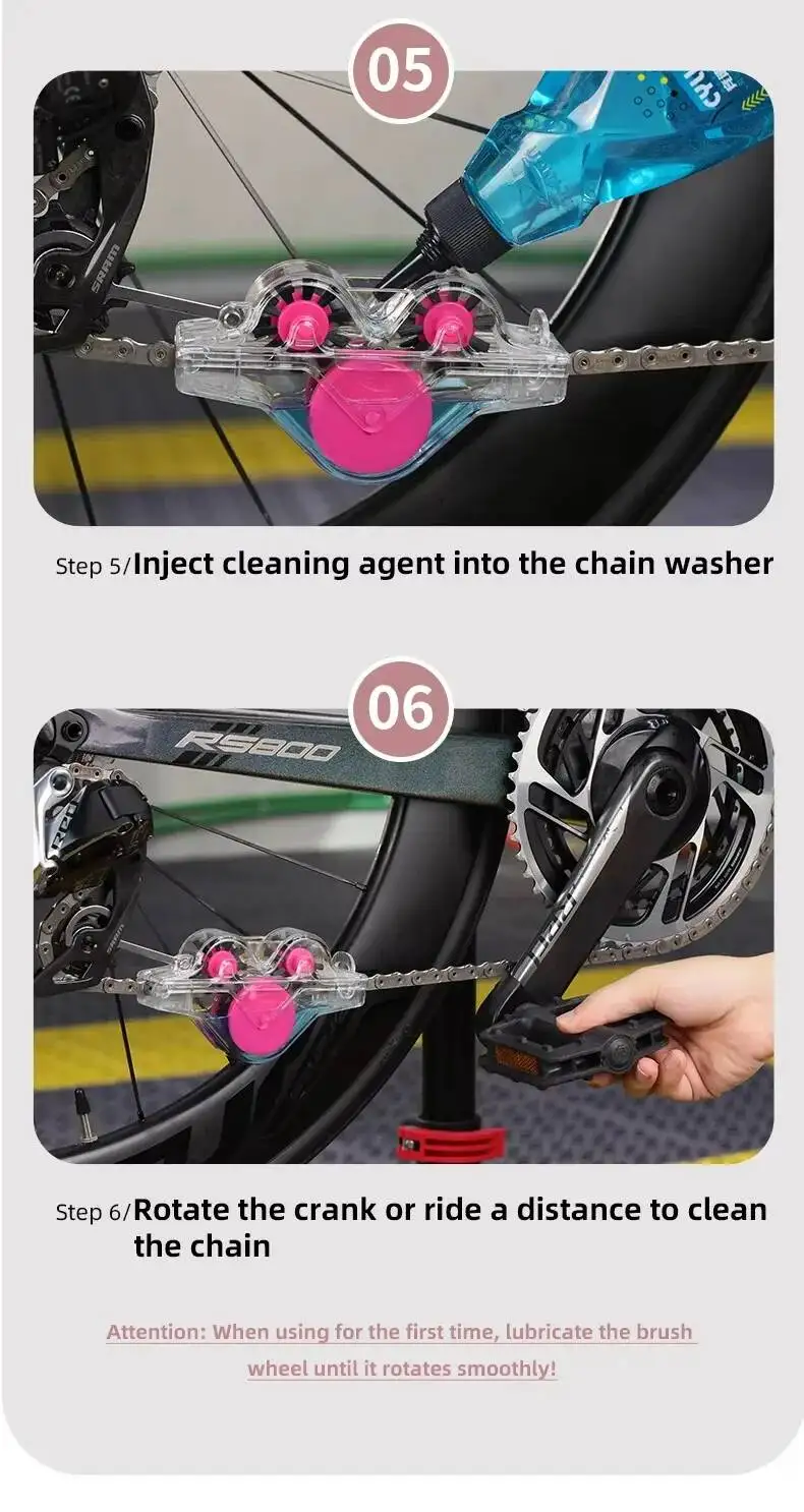 ESLNF Reiniger Reinigungsbürste Fahrrad-Waschset Schutzöl-Kettenreiniger für Mountainbike-Zubehör – Detail 9