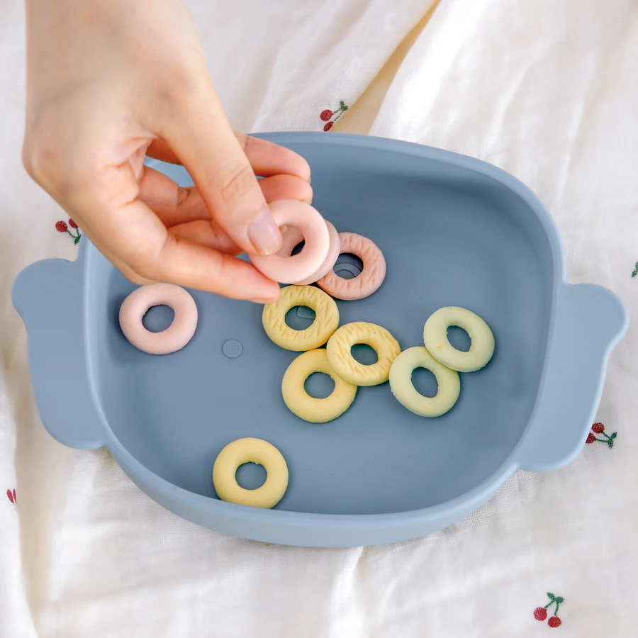 Baby Food Grade Silicone Dish For Babies Dining Plate Cartoon Dog Children Dishes Toddle Training Tableware Baby Stuff