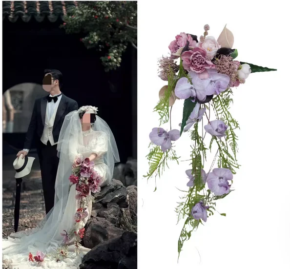 

Droplet-shaped bouquet wedding photography props bride wedding artificial flowers hot wedding bouquets girlfriends gift DIY