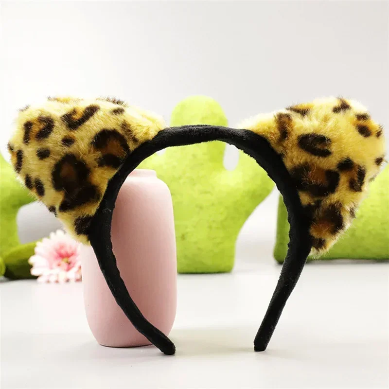 الكبار الاطفال أفخم الكرتون ليوبارد الغابة الحيوان ذيل الأذن عقال لعبة حفلة عيد ميلاد الهالوين زي تأثيري