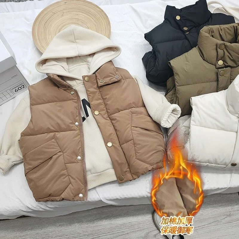 

Зимний осенний пуховый жилет для мальчиков и девочек, детский теплый жилет, верхняя одежда, одежда, куртка для младенцев для 1, 2, 3, 4, 5, 6 7 8 лет