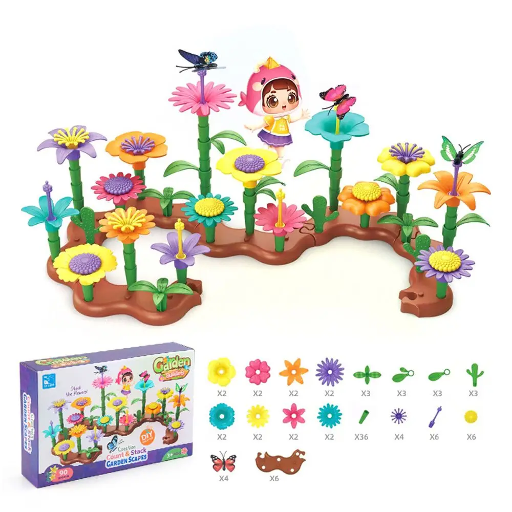 Handwork Building Blocks Growing Flower Blocks Building Garden Game Interconnecting Blocks Toys Flower Arrangement Toys