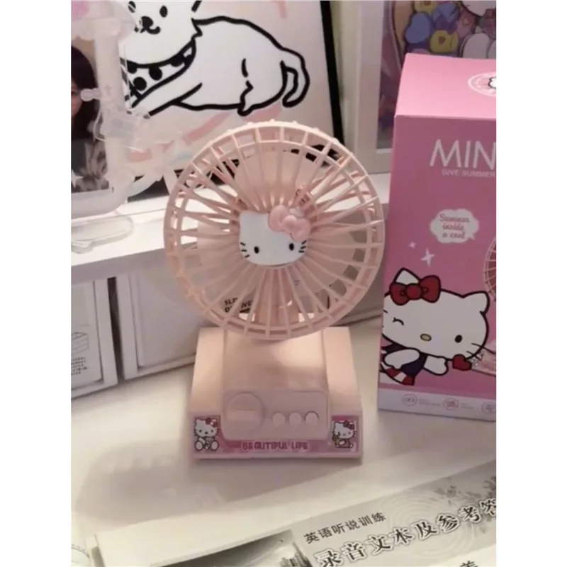 

Cute Hello Kitty Melody Kuromi Big Eared Dog Desktop Desktop USB Fan Dorm Student Desktop Fan