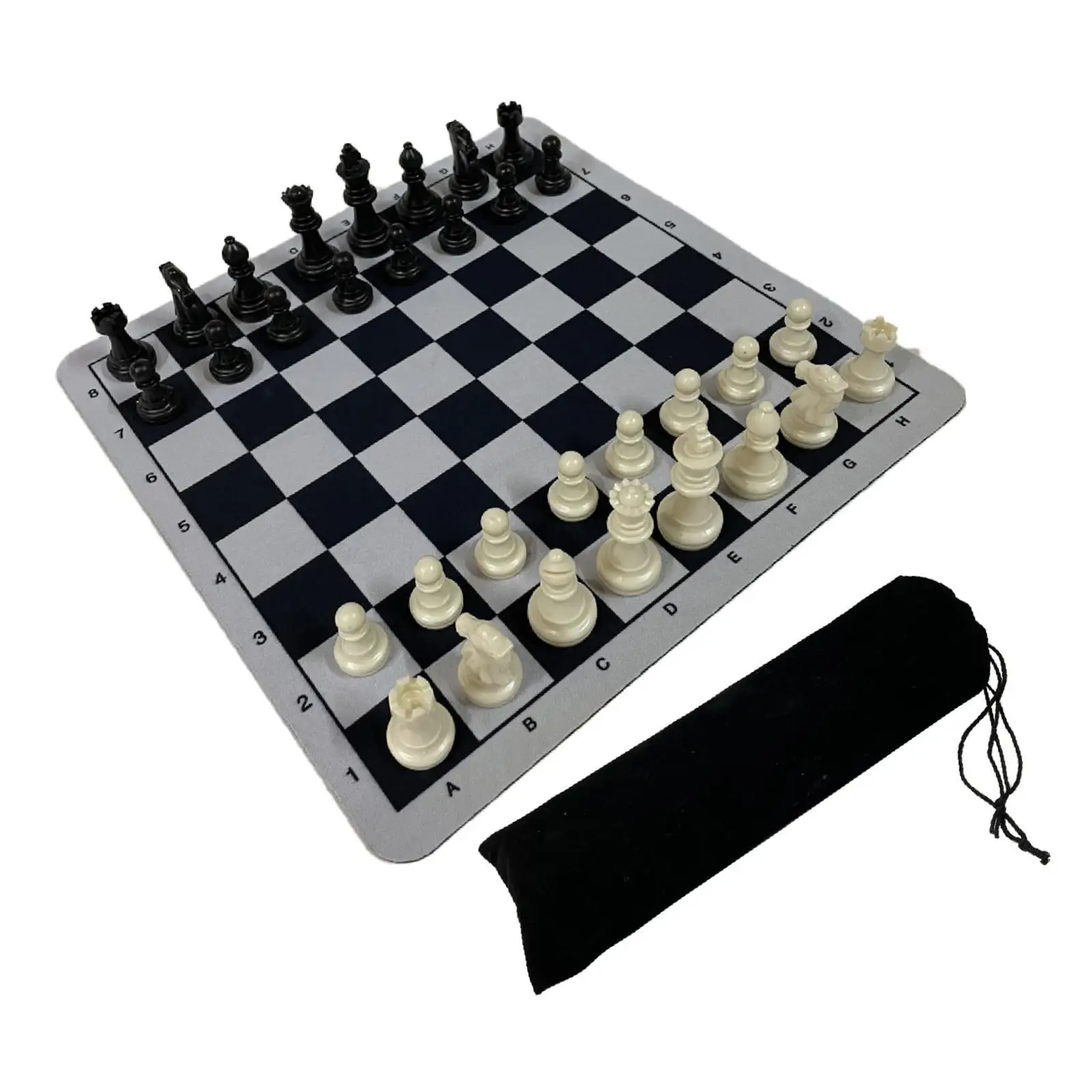 Portable International Chess Set and Storage Bag, Outdoor Travel Chess Game for Indoor and Outdoor Activities Chess Lovers