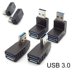 90 Degree Left/Right/Up/Down Angle USB 3.0 Type A Male to Female M/F Adapter Connector Extension Converter For Laptop PC Durable