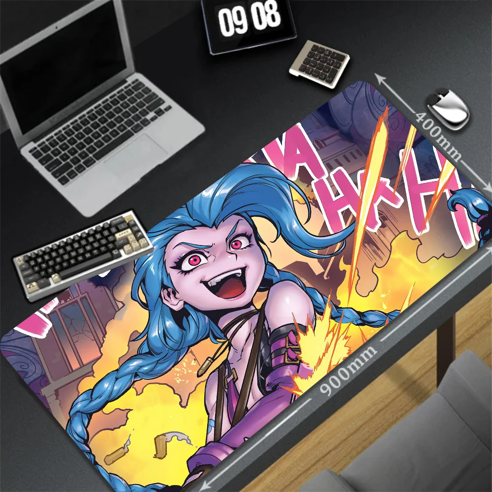 Anime Natural Rubber Computer Mat XXL Custom Mousepad Gamer Desk Protector Table Pads Pc Accessory J-JINXs Game Mousepad Deskmat