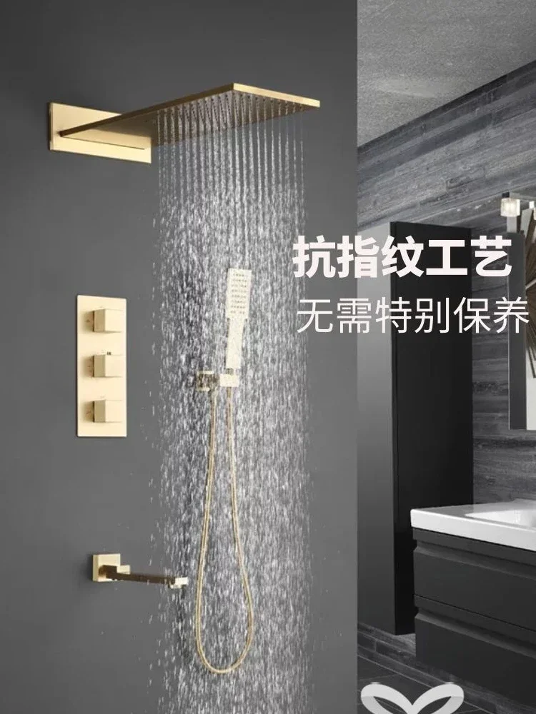 Constant temperature embedded embedded embedded hidden hidden brushed gold concealed shower set