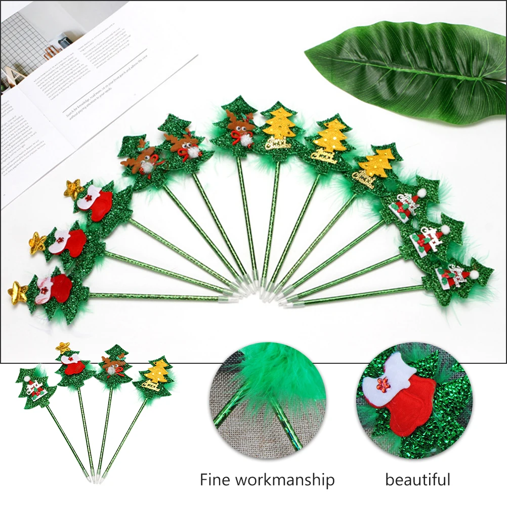 

4 Pcs Ballpoint Pens Cartoon Pattern Lightweight Resin Material Office Home School Use Christmas Gift Ideas Writing Tools