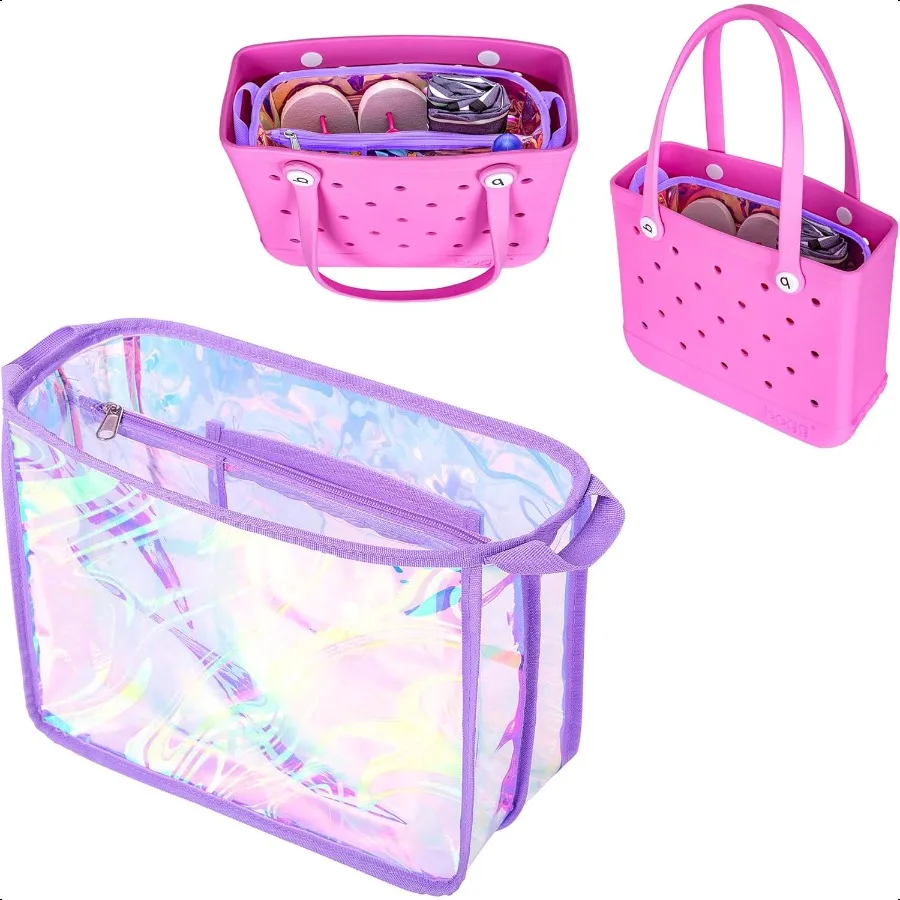 

Переливающийся органайзер для пляжной сумки, 12,4 x 10,2 x 4,3 дюйма, совместимый с сумкой Bogg (15 x 13 x 5,25 дюйма), вставка для пляжной сумки D