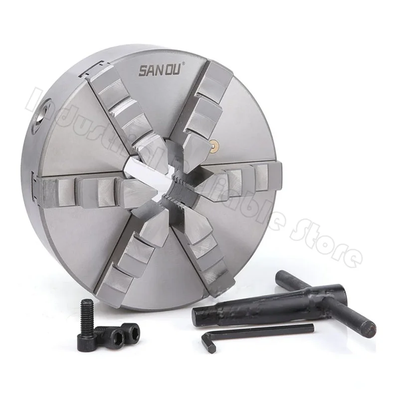 SANOU Brand Lathe Chuck 6 Jaw Self-Centering Scroll Chuck K13-130 Chuck Jaw 5'' For Lathe Machine for Drilling Milling