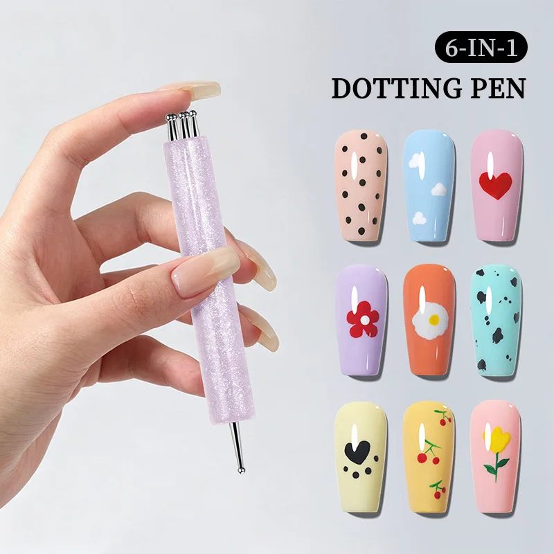 

1 шт. акриловый доттер для нейл-арта с блестящей ручкой, акриловая палочка-доттер, ручка-доттер для создания цветочных узоров, инструменты для нейл-арта своими руками
