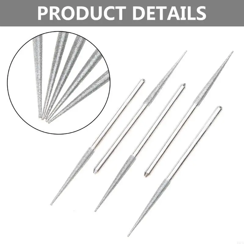 X9FA 5PCS 3mm Mini Drill Diamond Grinding for Head Bur Needle Carving Polishing Glass Drill Bit Shank Grinding Rods