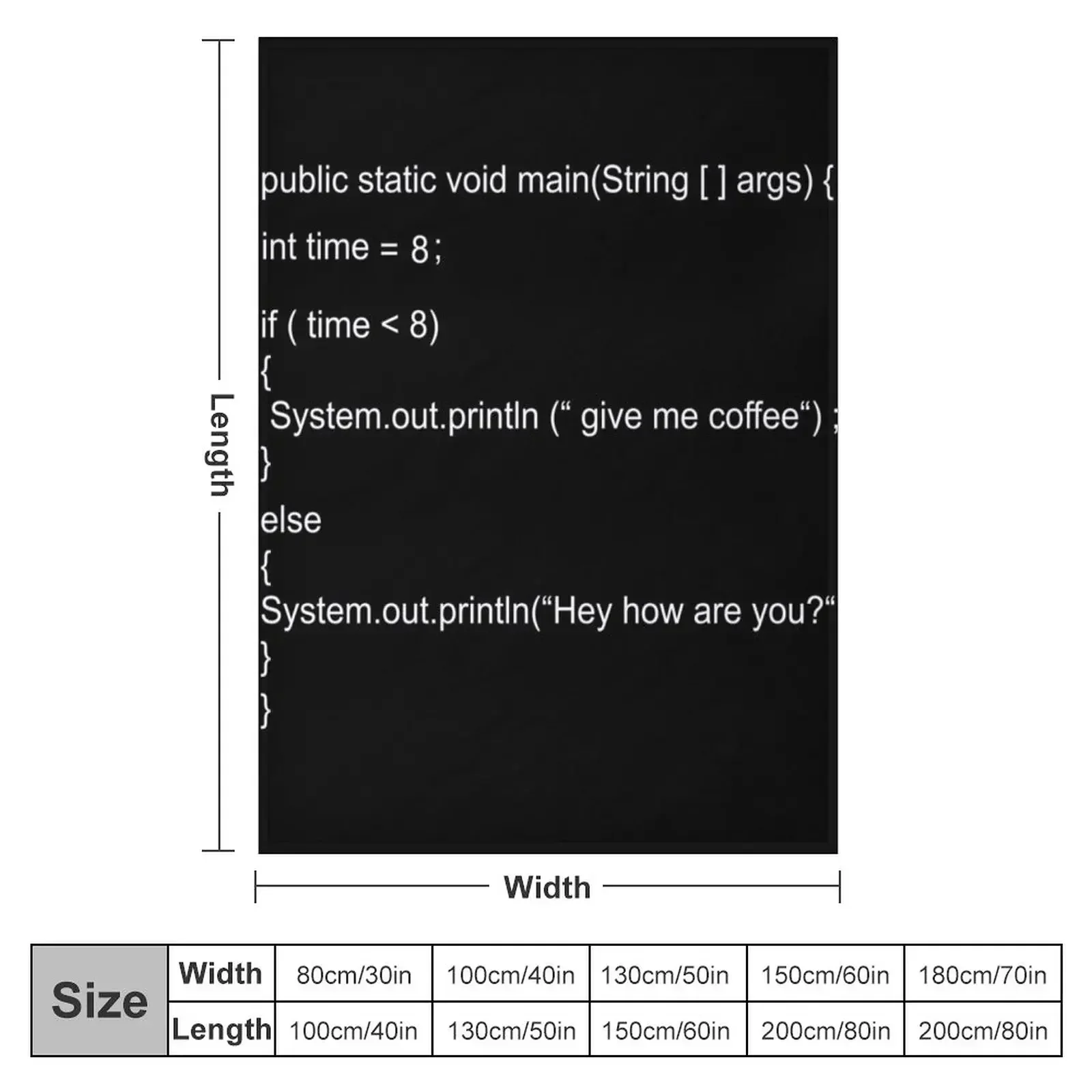 Funny Java code Throw Blanket couch cozy soft plush fuzzy picnic outdoor blanket