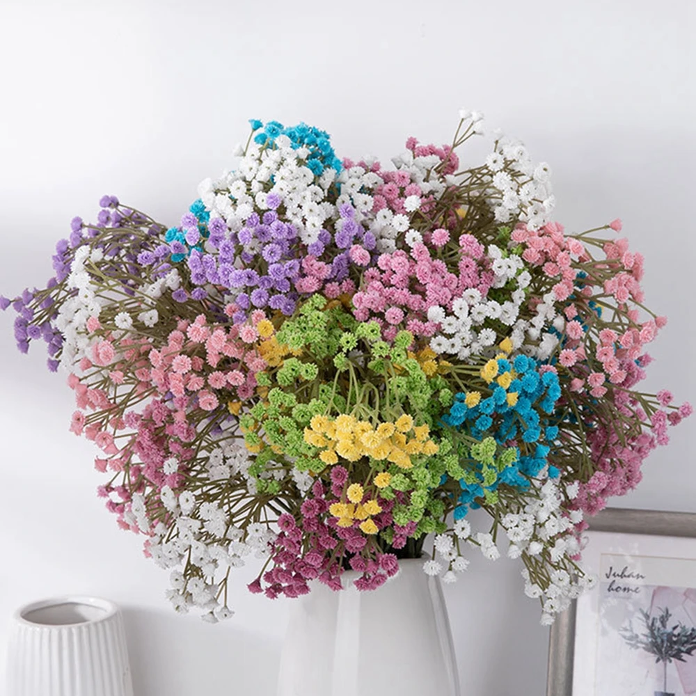 Artificial Flower Gypsophila BabyBreath Fake Plant DIY Floral Bouquets Arrangement For Wedding Home Hotel Party Decoration