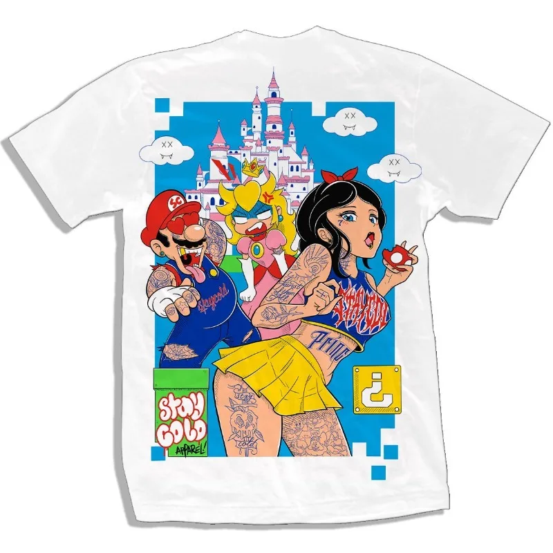 

STAY COLD T-Shirt Men's Summer Street Crew Neck Short Sleeve Cotton Comfortable Loose Harajuku Men's and Women's Clothing