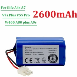 100% New 14.8V 2.6Ah Battery For ILIFE A4s/A7/V7s Plus/V55 Pro/W400/A9s PX-B020 Robot Vacuum Cleaner Li-lon Batteries CR130 Part