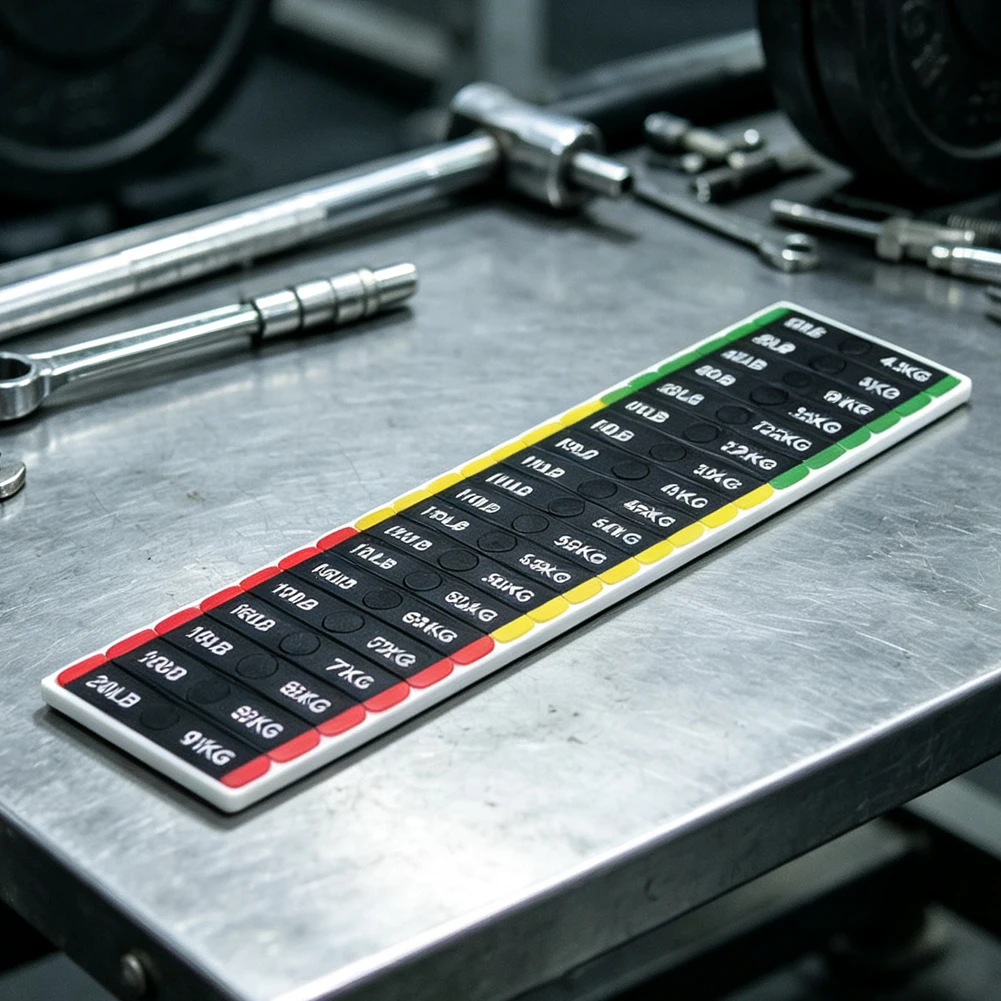 Cable Machine Decals Gym Weight Stack Labels Waterproof Plastic Material Fade Proof Design Black For Weight Plates