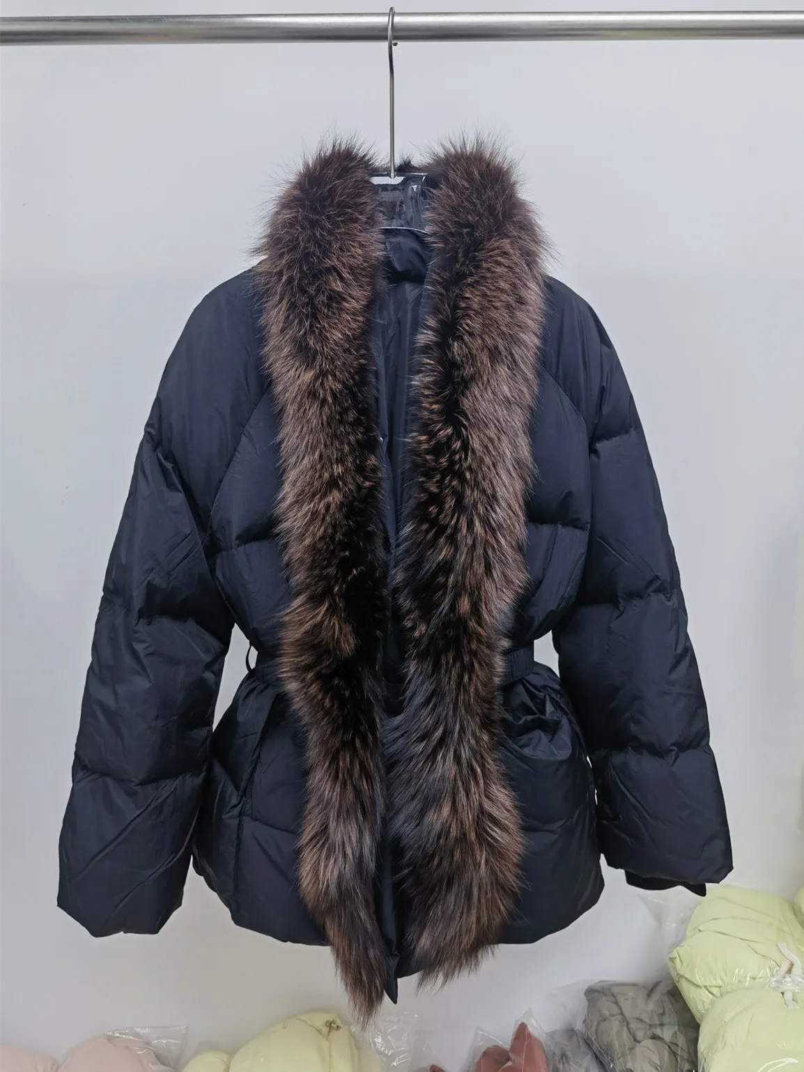 Large Natural Silver Fox Fur 2025 New Winter Puffer Jacket Women 90% White Duck Down Coat Female Thick Parkas Waterproof