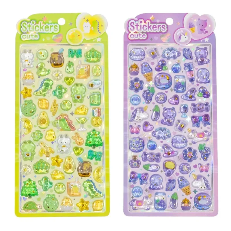 

4шт 3D рельефные наклейки, альбом для вырезок, дневник, канцелярские наклейки, декоративные милые эстетические наклейки