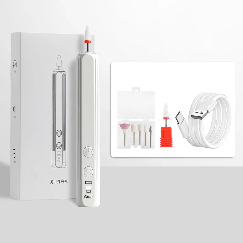 مطحنة مانيكير كهربائية متعددة الوظائف، مزيل أظافر احترافي وتلميع لإزالة الجلد الميت، أدوات مانيكير محمولة