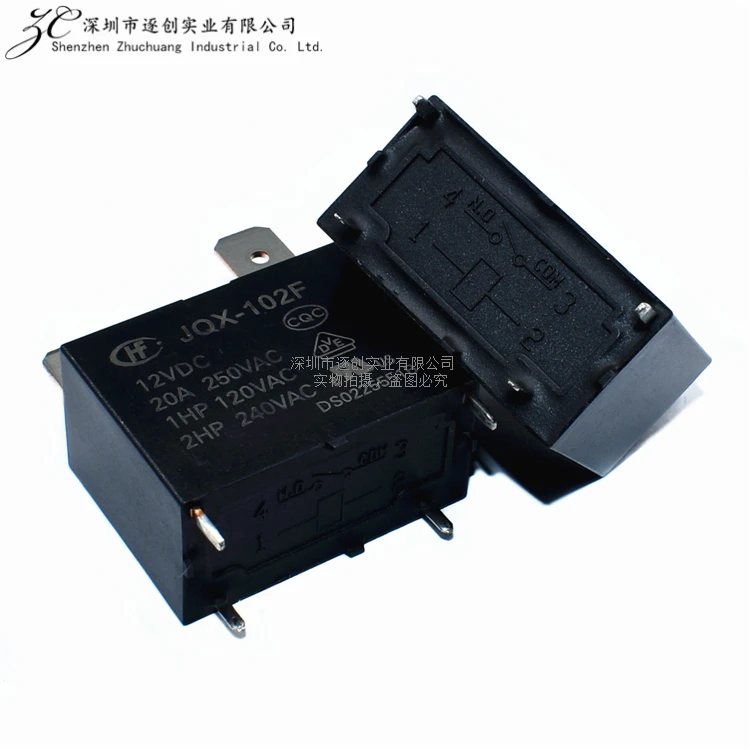 HF102F - JQX-102F-P 12VDC 24VDC 4-pin 20A Hongfa Relay Air Conditioning Water Heater