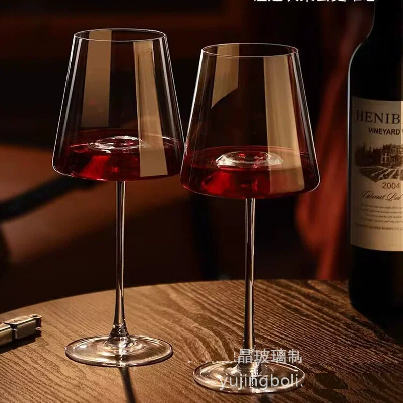 600ml Large Capacity Small Hill Goblet Crystal Glass Red Wine Glass Cup Grape Wine Champagne Glass Household Potbelly Glass Cup