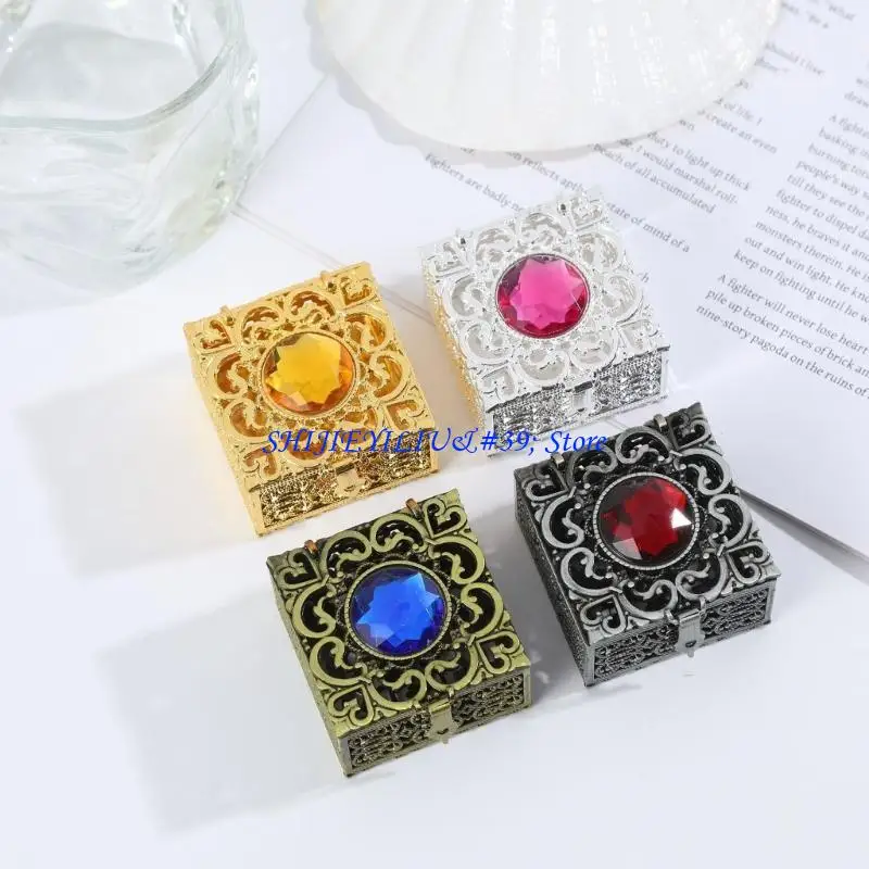 

E21F Elegant Silver Jewelry Case Jewelry Storage Box For Gemstones And Rosary Beads