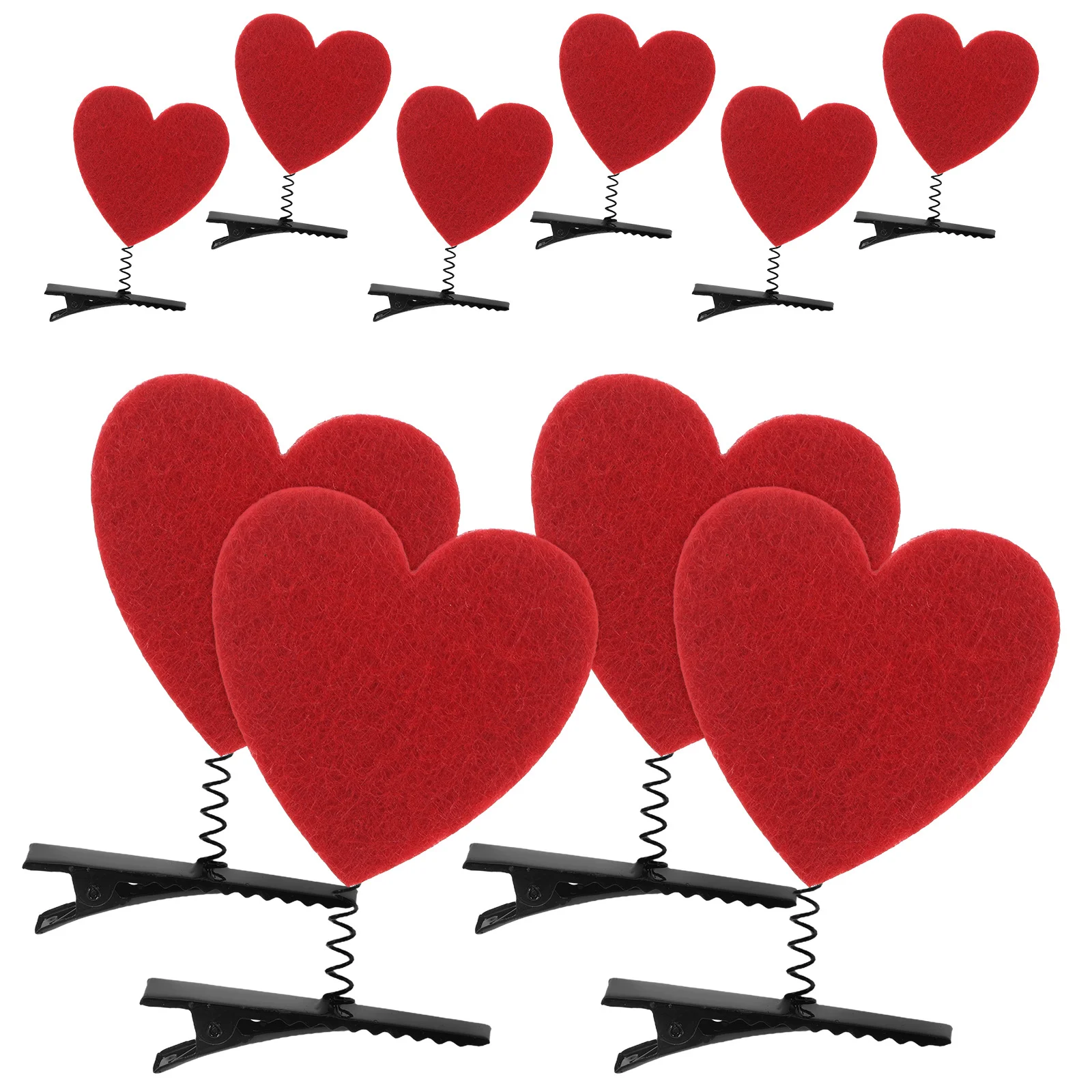 

10Pcs Red Heart Hair Accessories Cute Hair Clips Valentines Day Party Favors Girls Women Daily Use Hairpin Set