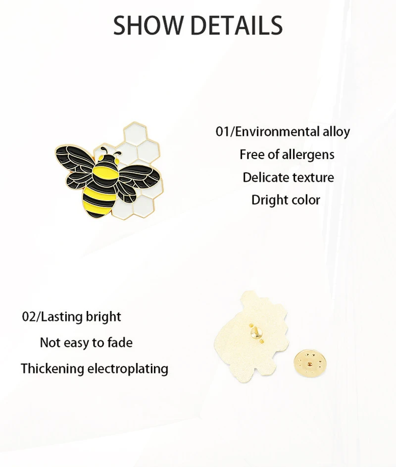 Bee Pines Bag Lapel Pins Cartoon Badge Jewelry Gift for Kids Friends Bee Kind Enamel  Pins Custom Honeycomb Honey Jar