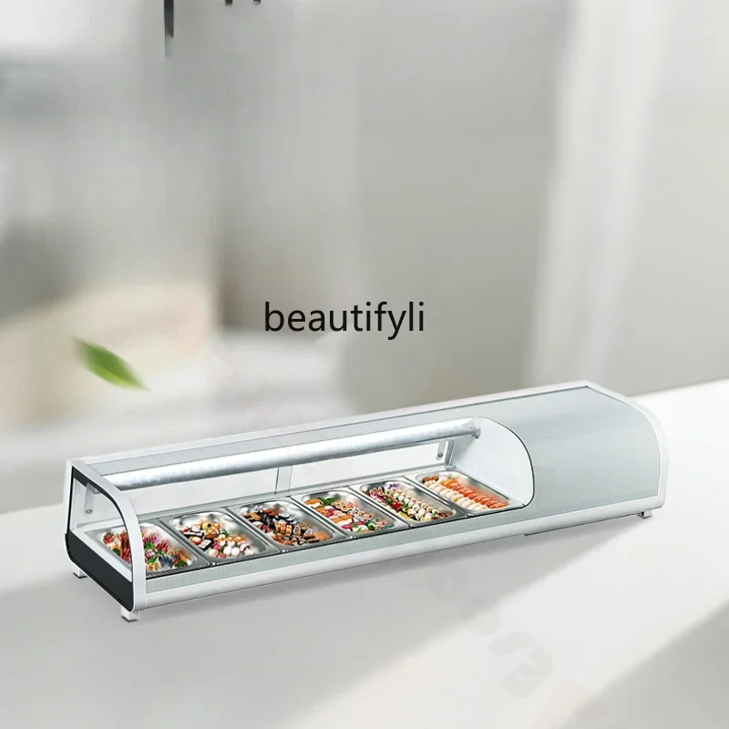 On-Stage Sushi Display Cabinet Commercial Frozen to Keep Fresh Cold Dish Stall Mini Refrigerator