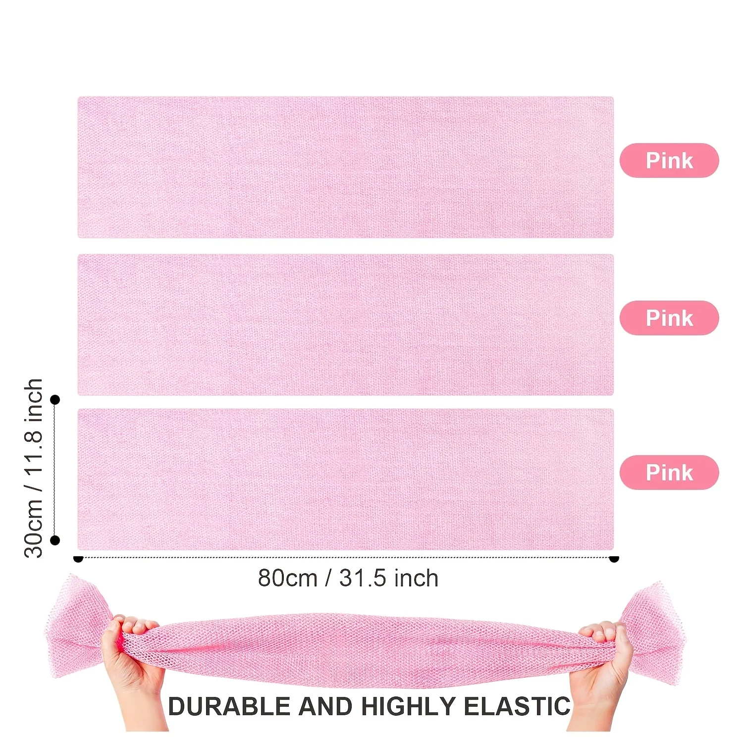 5PCS Pink African Net Sponge Set Exfoliating Bath Towel Long Body Scrubber Shower Cleaning Tool
