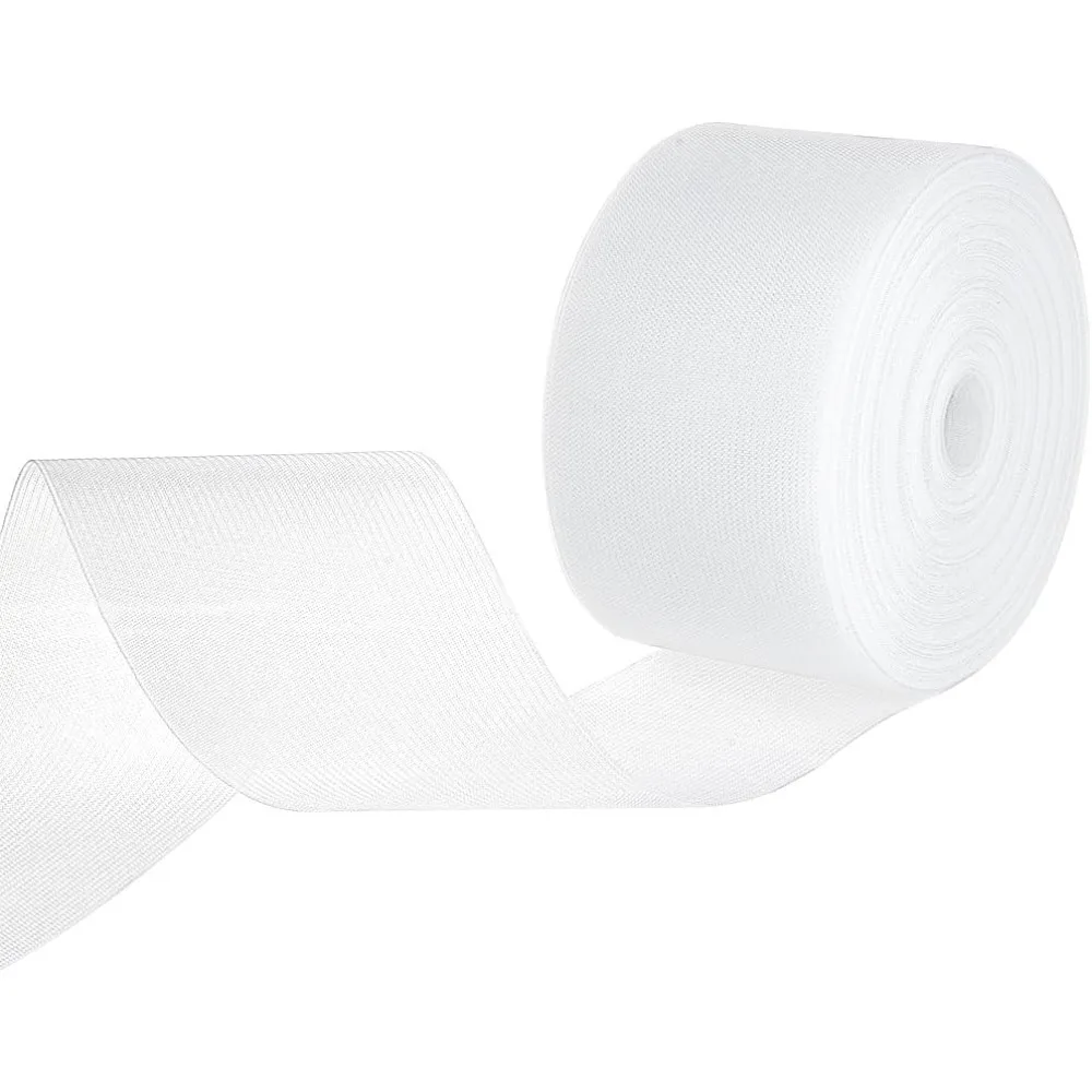 

54.6 Yards Translucent Drapery Buckram 4 Inch Close-Meshed White Heading Tape Sew-in Fabrics Drapes for Home Sewing