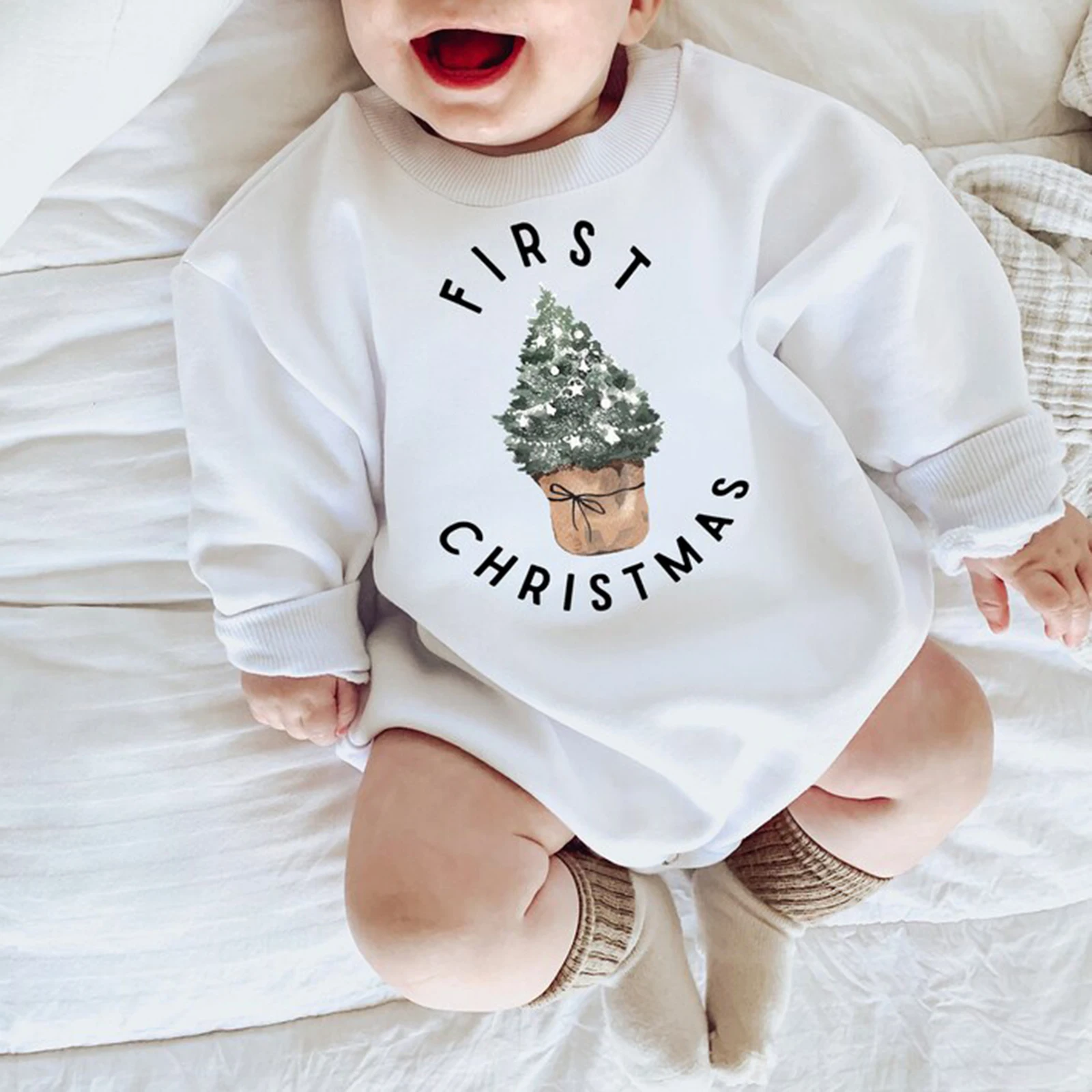 

Baby Boy Girls Outfit Long Sleeve Sweatshirts Romper Jumpsuit Playsuit Pullover Bodysuits Fall Winter Child Christmas Clothes