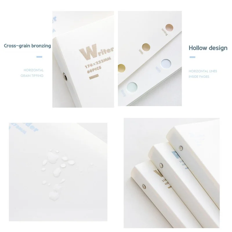 Binder Notebook A5 B5 Colored Index Page Milk Color Binder Memo Diary Office School Classroom Word Notebook Writing Notebook