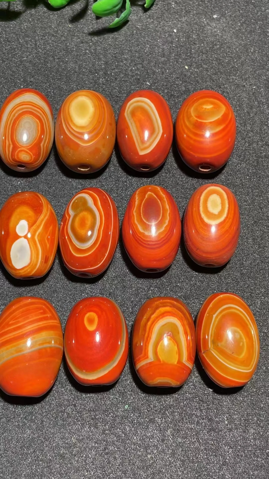 

15pcs/lot Red Strip Wholesales Braised Agate Bird Egg Beads Loose Jewelry Accessories DIY