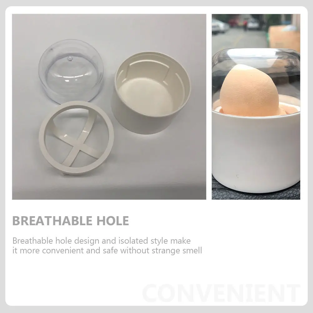 

2Pcs Beauty Egg Containers Breathable Makeup Sponge Boxes Durable Puff Holders Makeup Sponge Container