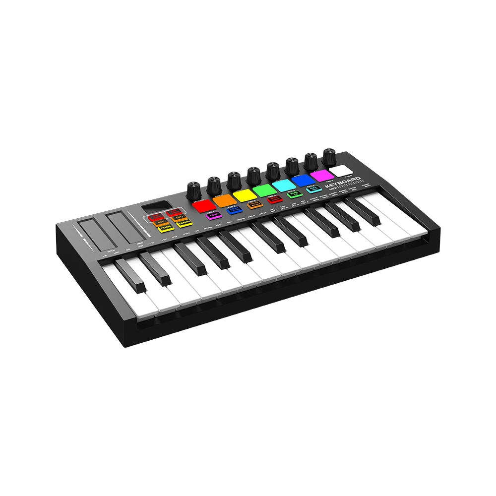 

Wholesale Price Portable Mini Piano 25-Key USB Keyboard Drum Pad Midi Controller Keyboard