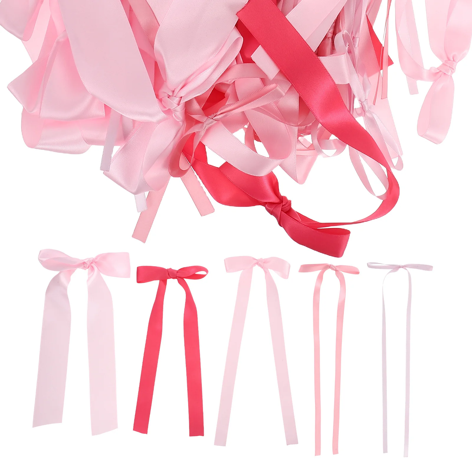

40Pcs Pink Bow Wall Decor Satin Ribbon Garland DIY Photo Backdrop Birthday Shower Nursery Decorations Ribbon Bow Wall Decor