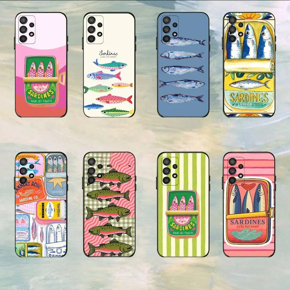 Funny Sardines  Phone Case For Samsung S25,S24,S21,S22,S23,S30,Ultra,S20,Plus,Fe,Lite,5G Black Cover