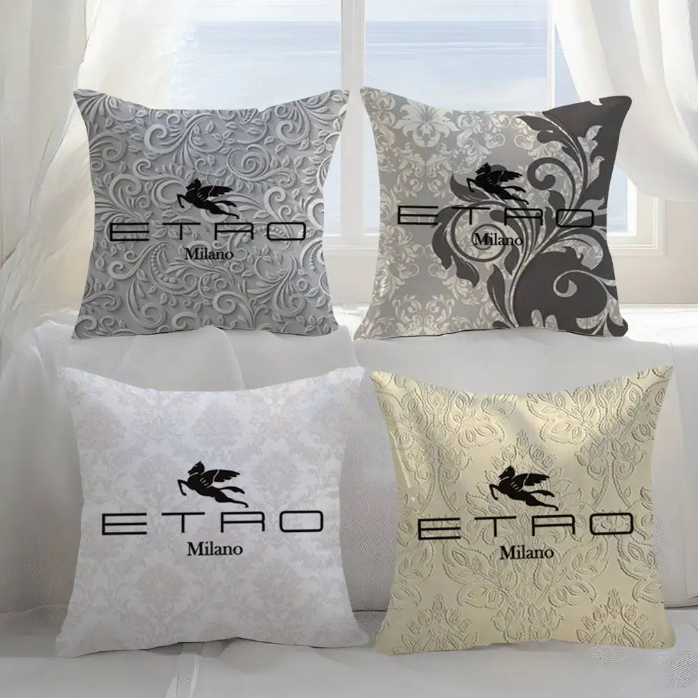 Light Fashion E_ETRO-o Pillow Case  Plush Fabric Soft  Pillowcase Double Sided Print Cushion Cover Household Gifts